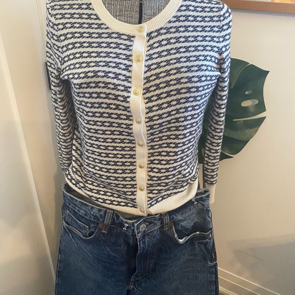 Banana Republic Nautical Striped Cardigan Sweater